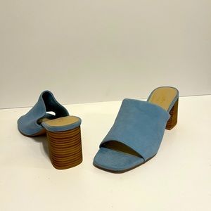 Suede light blue mules—BRAND NEW!!